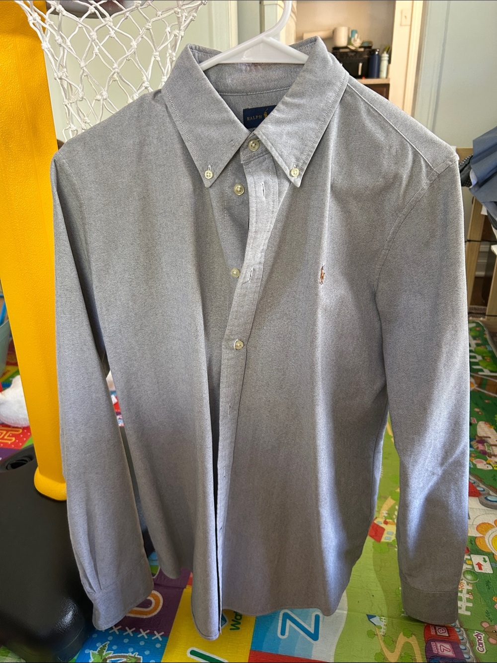 Ralph Lauren Men’s Light Grey Button-Down Dress Shirt